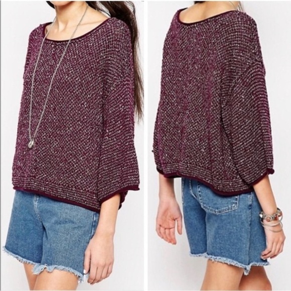 Free People Under Your Spell 3/4 Sleeve Oversized Slouchy Sweater - Picture 4 of 9